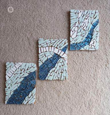 3 small mosaics (6x4 each) forming triptych  